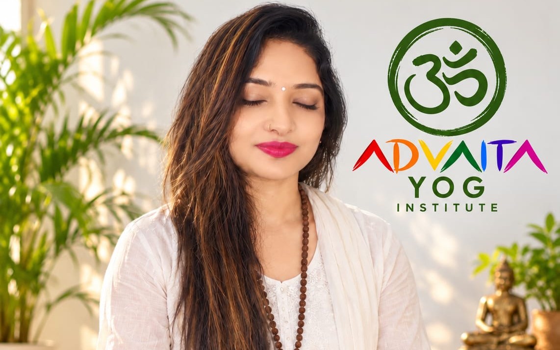 Yaashiika Y. Sawant of Om Advaita Yog Institute practising meditation